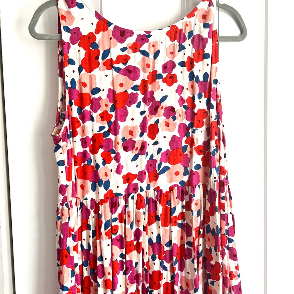Mister Zimi Dress Australian Midi Floral Bright Ties At Neck PERFECTLY FLAWLESS! - Picture 3 of 15